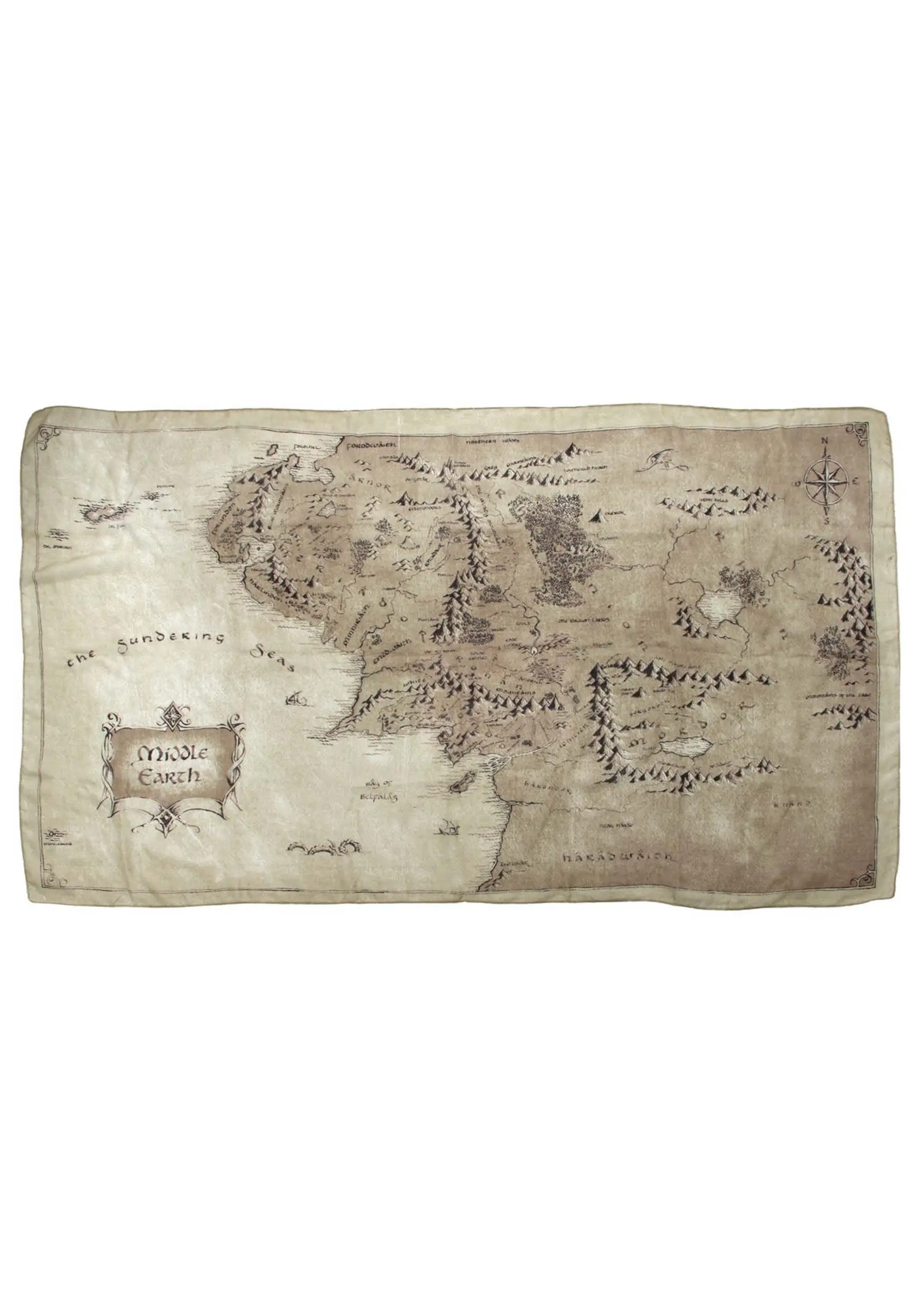 Elope Lord Of The Rings Middle Earth Map Lightweight Scarf 2 Elope Lord Of The Rings Middle Earth Map Lightweight Scarf - Image 2