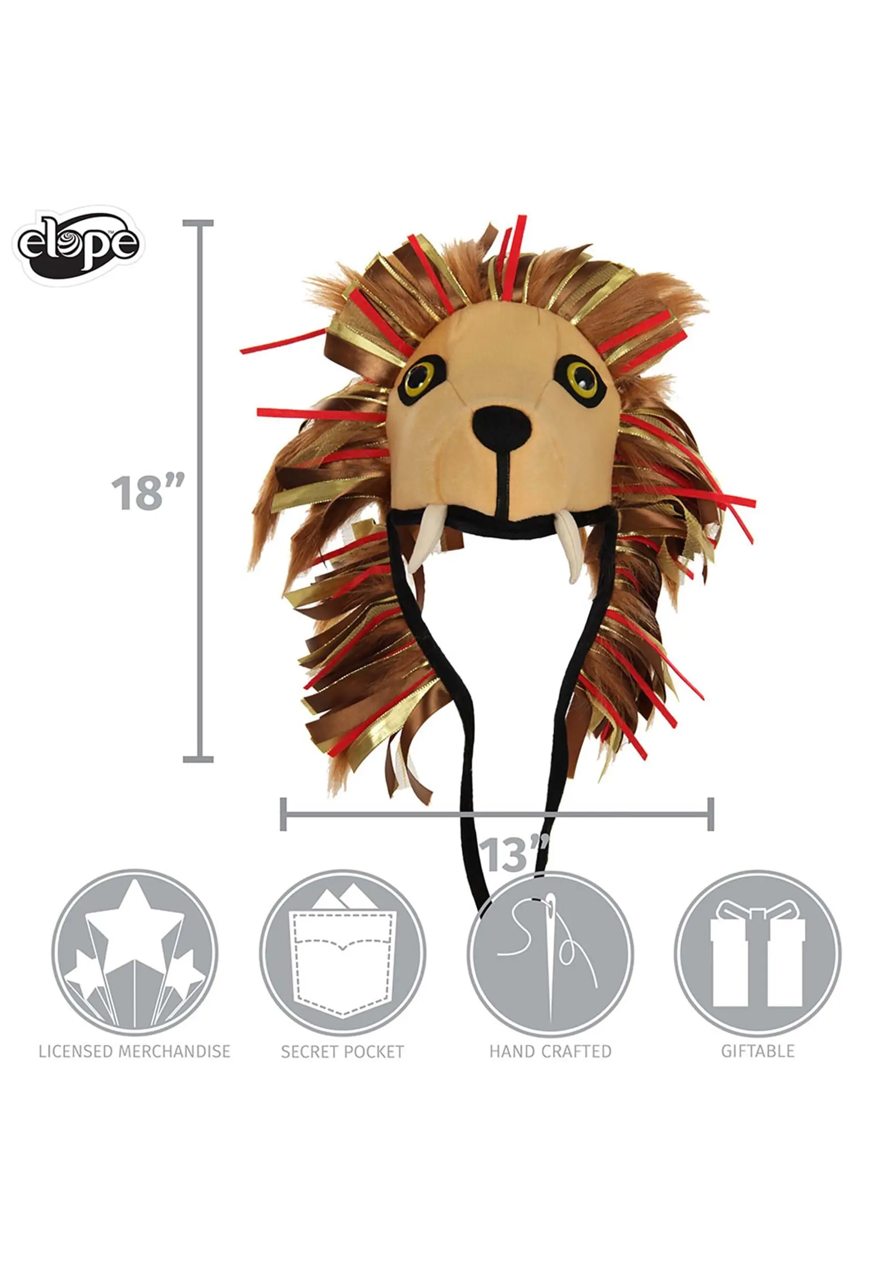 Elope Luna Lovegood Lion Costume Hat For Adults 6 Elope Luna Lovegood Lion Costume Hat For Adults - Image 6