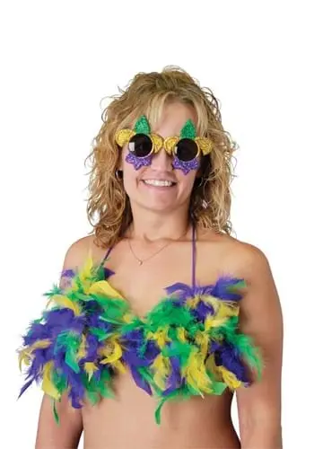 Beistle Feathered Bikini Top For Mardi Gras 1 Beistle Feathered Bikini Top For Mardi Gras
