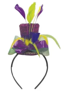 Beistle Mardi Gras Top Hat Headband For Adults