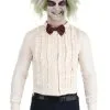 Savvy Garments Men's Beetlejuice Wedding Suit Shirt And Bow Tie