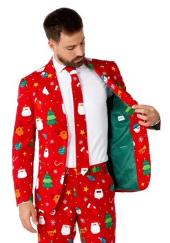 Opposuits Christmas Festivity Red Suit For Men -Cheap Anna Costumes Store mens opposuits christmas festivity red suit alt 3