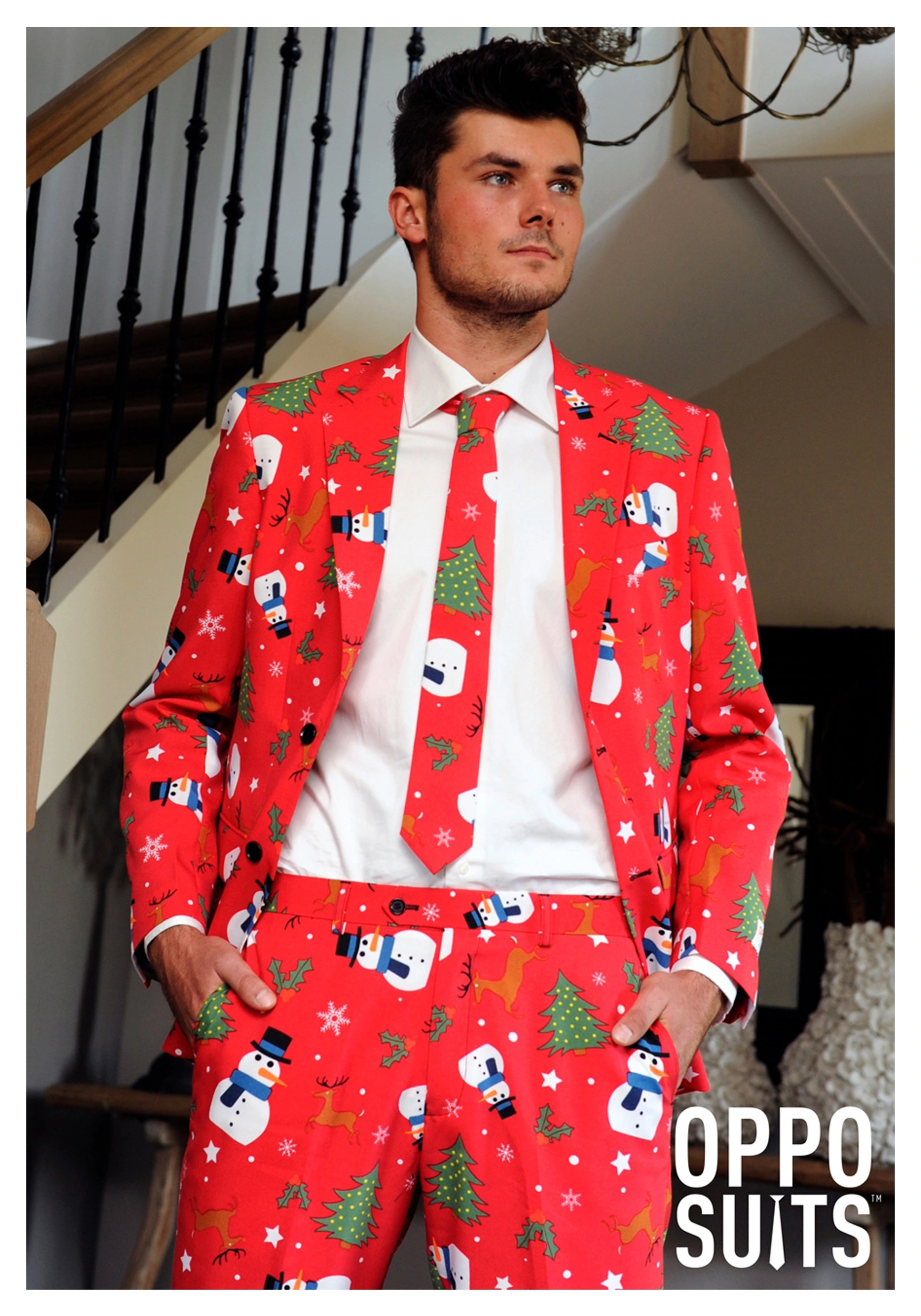 Men's OppoSuits Red Christmas Costume Suit 2 Men's OppoSuits Red Christmas Costume Suit - Image 2