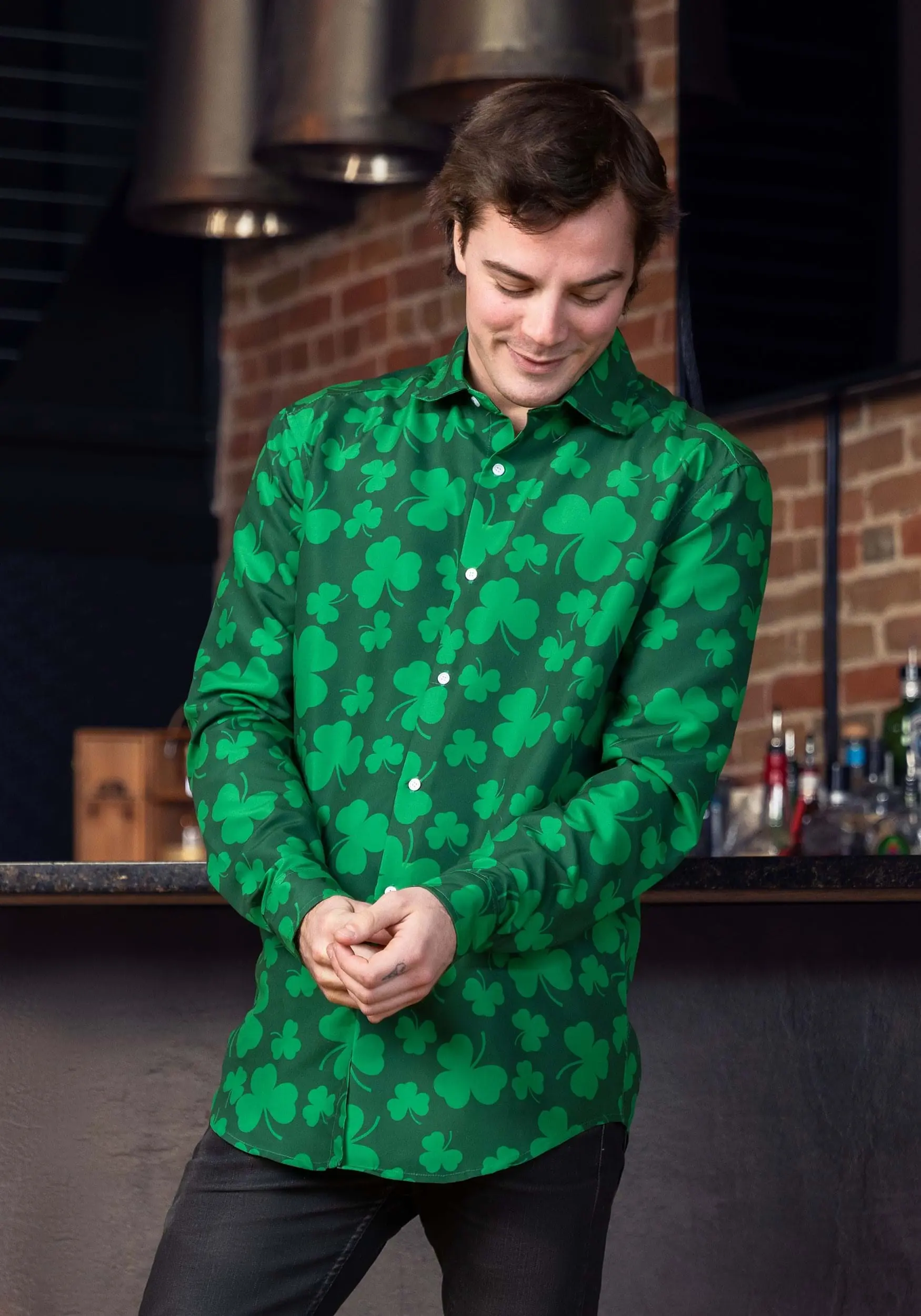 Opposuits Mens Suitmeister Button Up St. Pats Green Shirt 2 Opposuits Mens Suitmeister Button Up St. Pats Green Shirt - Image 2