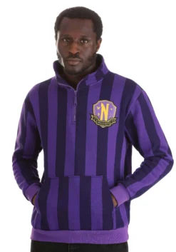 Cakeworthy Nevermore Academy 1/4 Zip Pullover For Adults 7 Cakeworthy Nevermore Academy 1/4 Zip Pullover For Adults -Cheap Anna Costumes Store nevermore academy 1 4 zip pullover alt 2