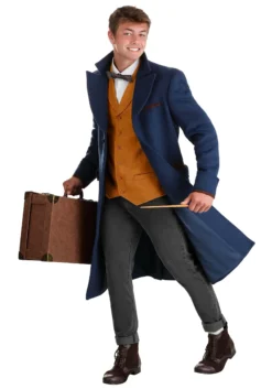 Haizhilan Garment CO., LTD Men's Newt Scamander Blue Jacket -Cheap Anna Costumes Store newt scamander jacket alt 4