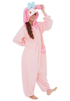 Sazac Onegai My Melody Kigurumi For Adults -Cheap Anna Costumes Store onegai my melody kigurumi alt 3