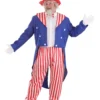Boloparty Men's Plus Size Deluxe Uncle Sam Costume