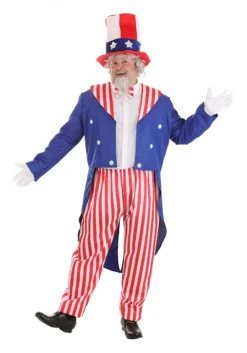 Boloparty Men's Plus Size Deluxe Uncle Sam Costume