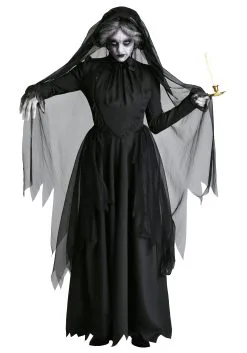 Fun Costumes Lady In Black Plus Size Ghost Costume