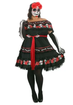 Seeing Red Plus Size Sugar Skull Women's Costume