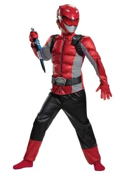 Disguise Power Rangers Beast Morphers Kids Red Ranger Classic Costume -Cheap Anna Costumes Store power rangers beast morphers child red ranger clas alt 2