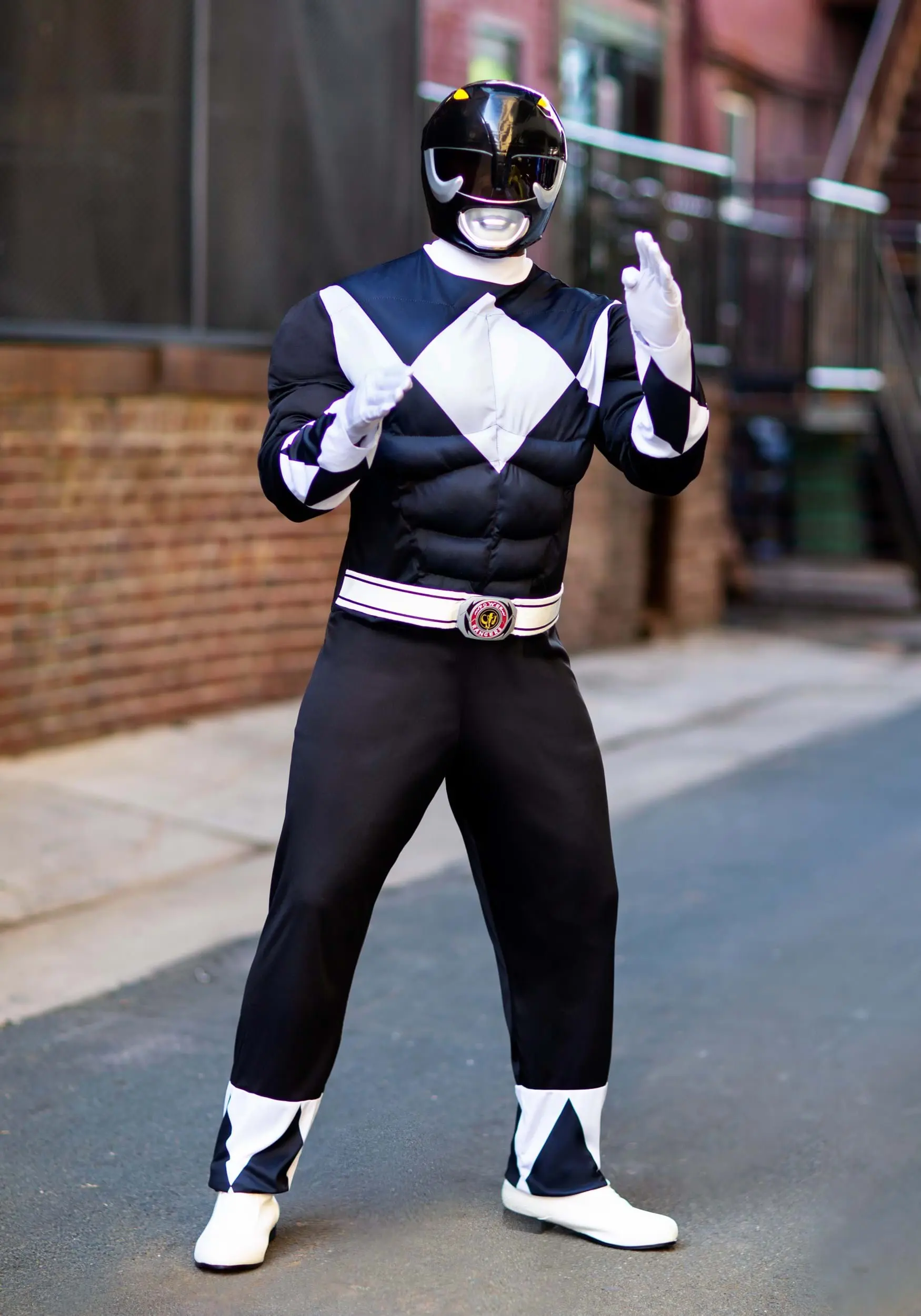 Disguise Power Rangers Black Ranger Men's Muscle Costume 1 Disguise Power Rangers Black Ranger Men's Muscle Costume