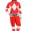 BigWan Apparel Co. Adult Power Rangers Red Ranger Hooded Union Suit