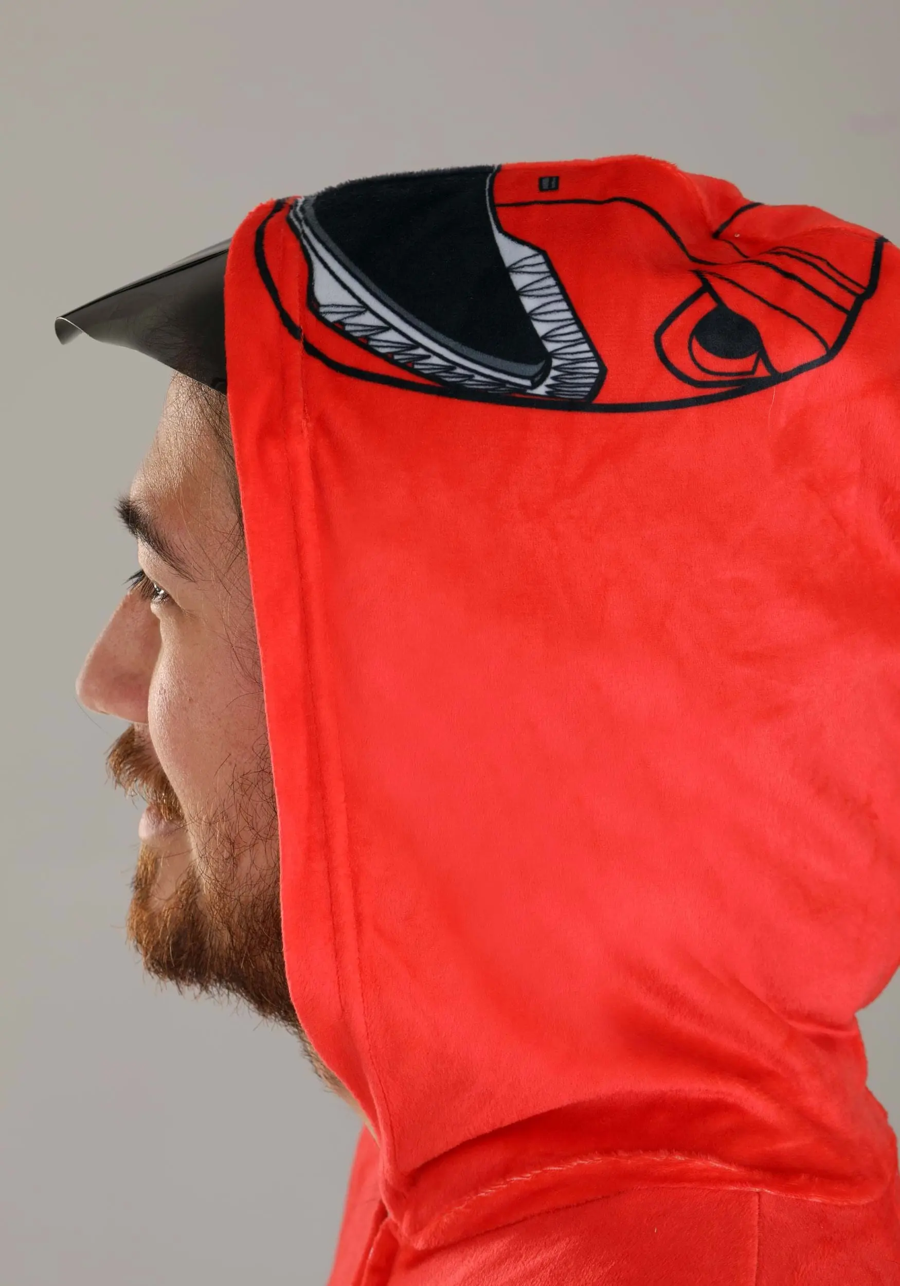 BigWan Apparel Co. Adult Power Rangers Red Ranger Hooded Union Suit 3 BigWan Apparel Co. Adult Power Rangers Red Ranger Hooded Union Suit - Image 3