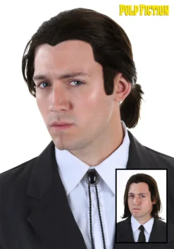 Partytime Costume & Lingerie (Yiwu) Factory Pulp Fiction Vincent Vega Wig And Bolo Tie Set