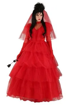 Fun Costumes Women's Premium Red Wedding Dress