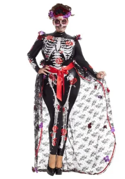 Party King Plus Size Rosas Day Of The Dead Costume