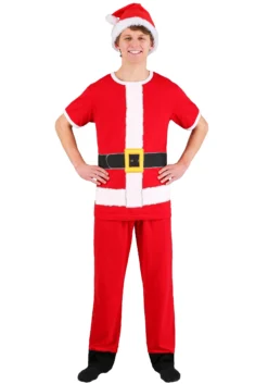 MJC International Santa Claus Cosplay Costume Tee, Lounge Pants, And Hat Set