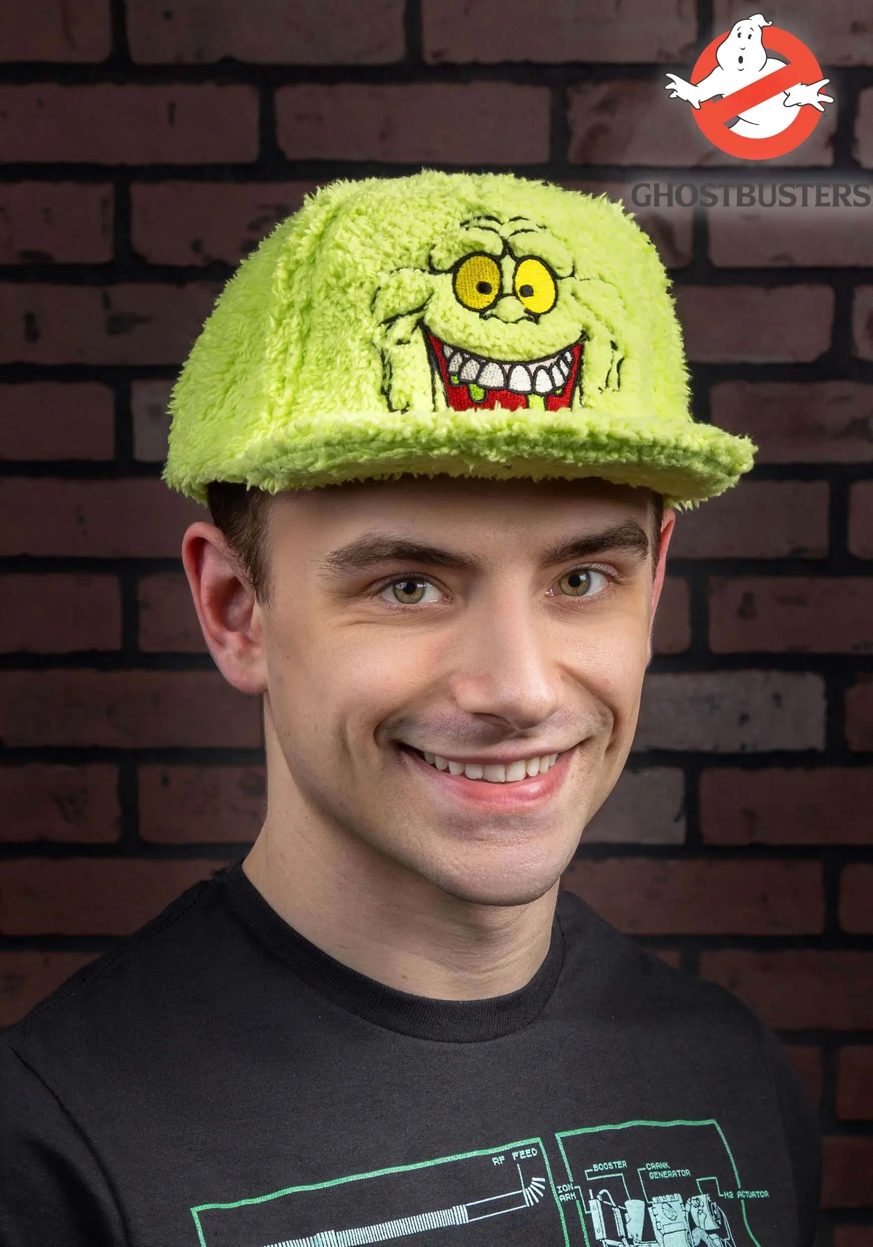 Elope Ghostbusters Slimer Flat Bill Fuzzy Cap 1 Elope Ghostbusters Slimer Flat Bill Fuzzy Cap