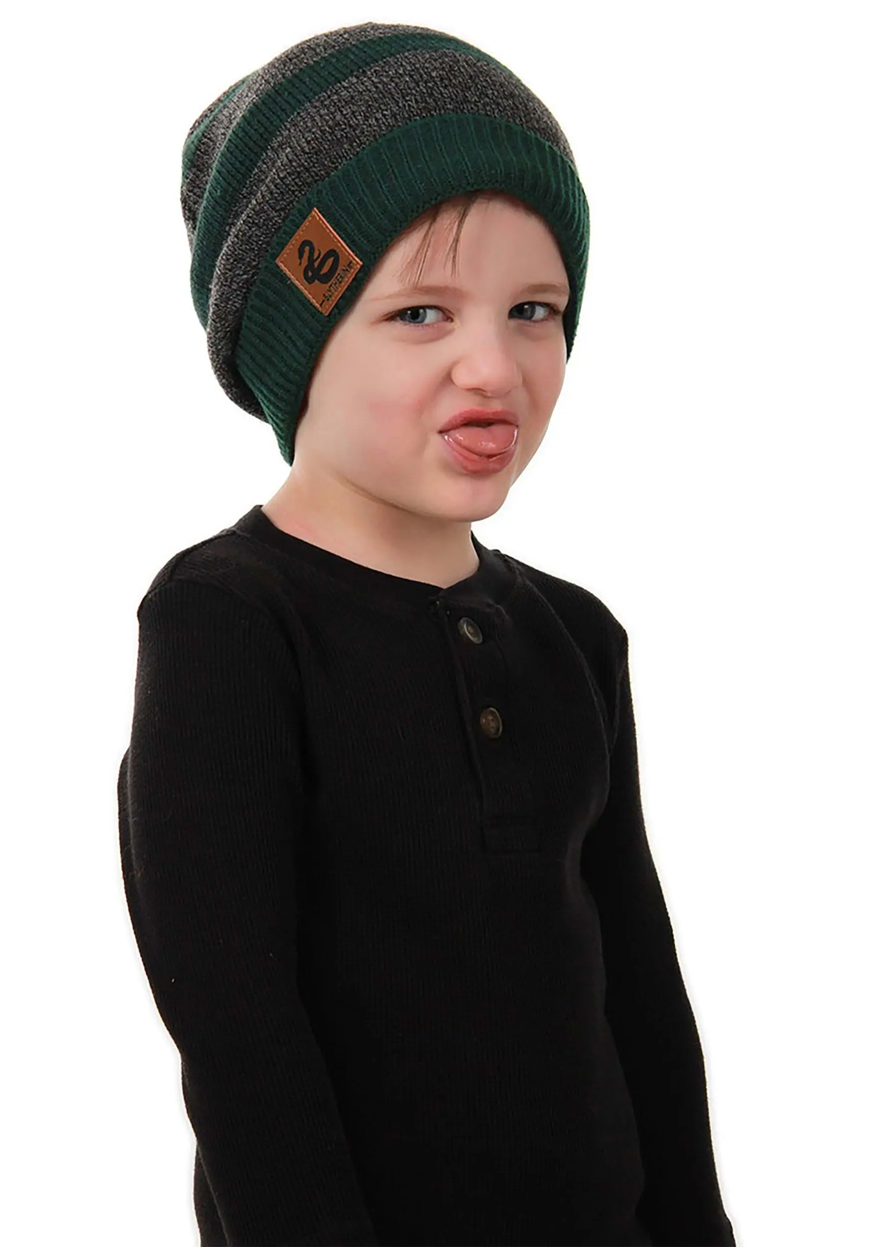 Elope Slytherin Heathered Knit Warm Beanie 2 Elope Slytherin Heathered Knit Warm Beanie - Image 2