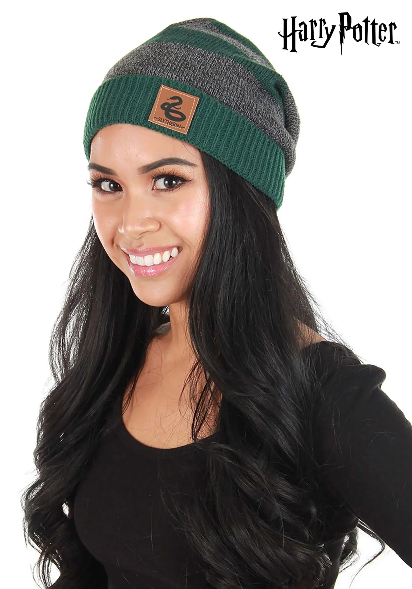 Elope Slytherin Heathered Knit Warm Beanie 1 Elope Slytherin Heathered Knit Warm Beanie