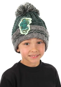 Elope Slytherin Heathered Pom Warm Beanie -Cheap Anna Costumes Store slytherin heathered pom beanie alt 2