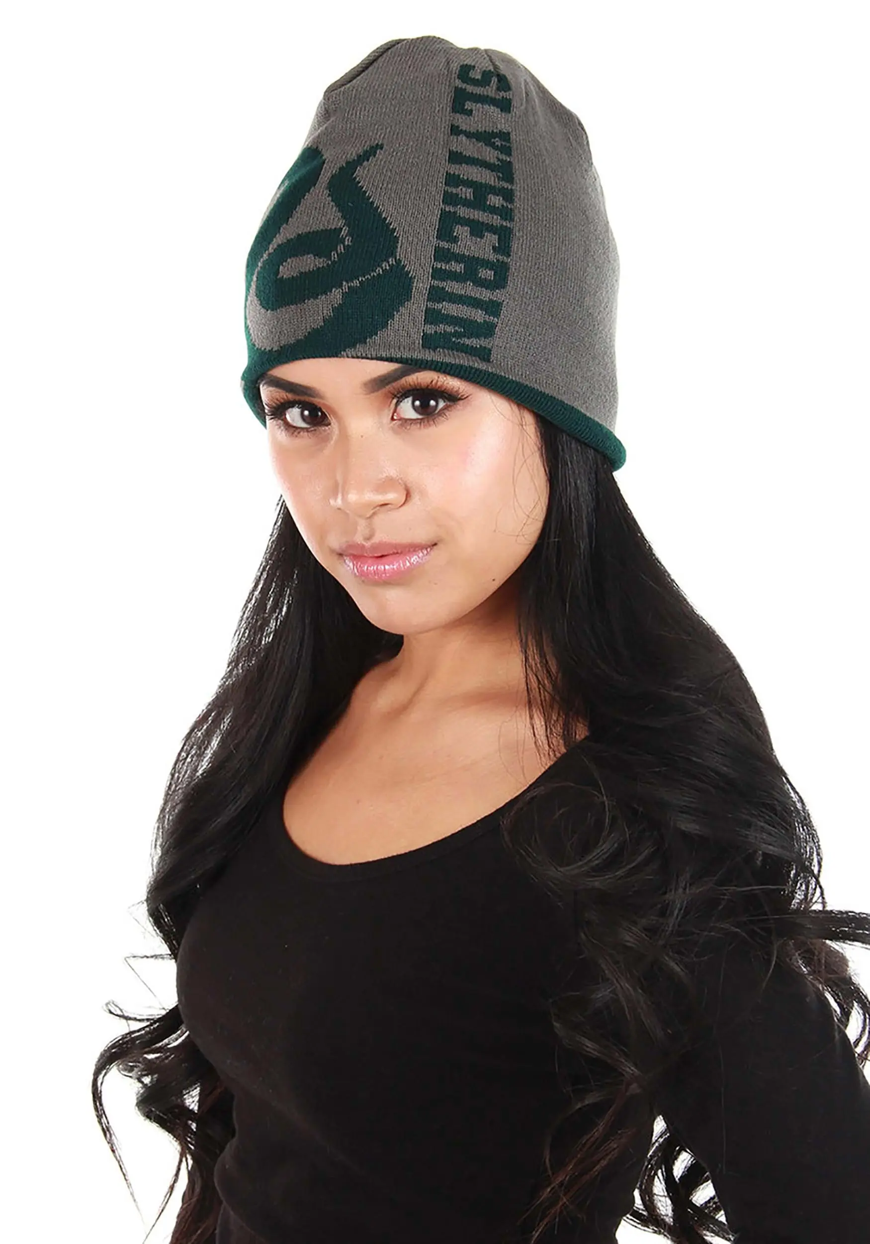 Elope Slytherin Reversible Warm Knit Beanie 4 Elope Slytherin Reversible Warm Knit Beanie - Image 4
