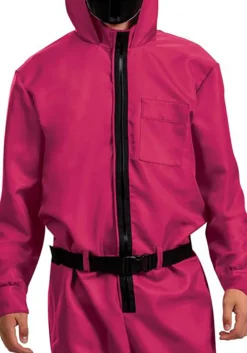 Disguise Squid Game Triangle Guard Adult Jumpsuit -Cheap Anna Costumes Store squid game adult triangle guard jumpsuit alt 4