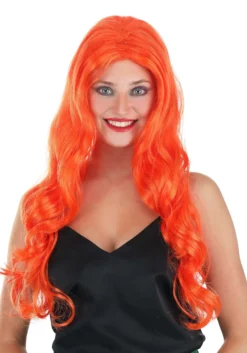 Partytime Wig Long Wavy Orange Wig For Women
