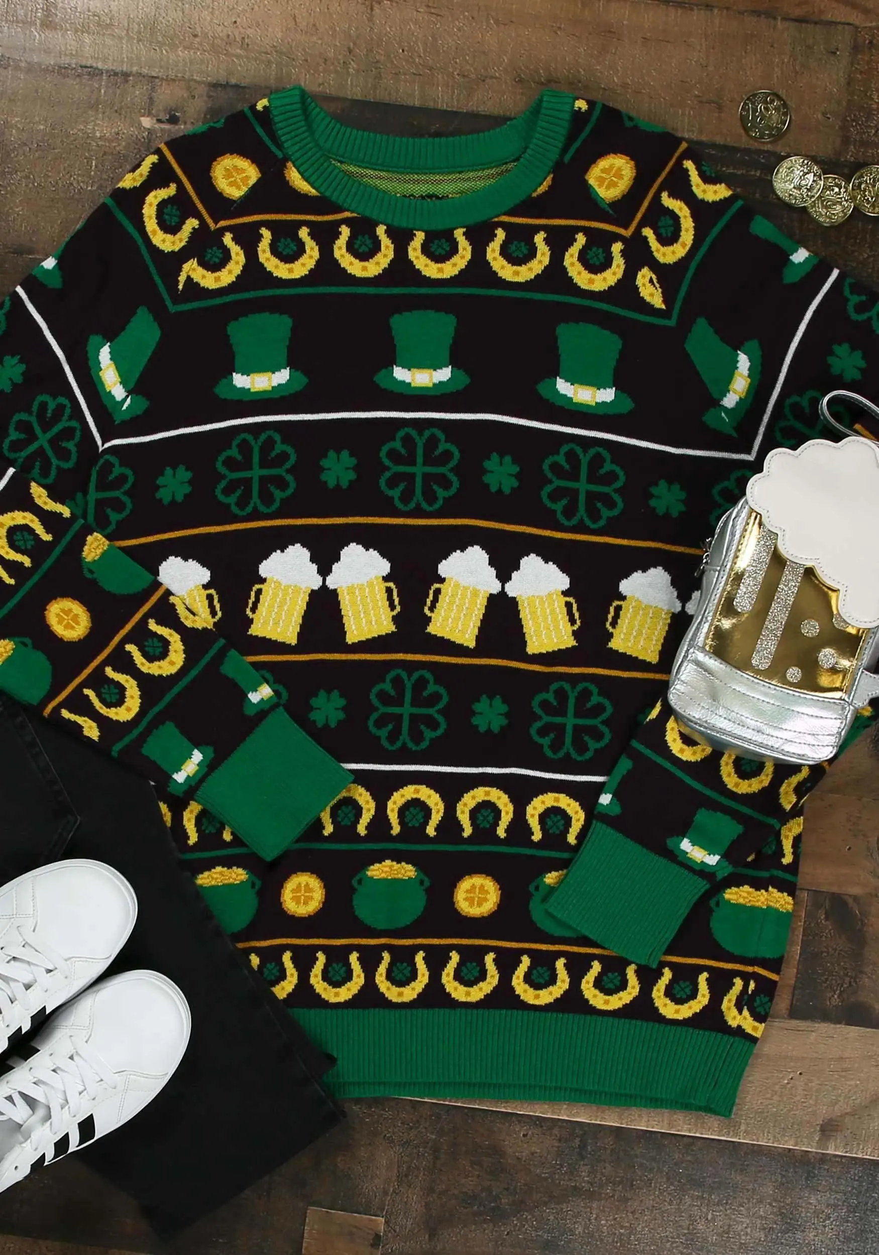 BigWan Apparel Co. St Patrick's Fair Isle Adult Sweater 3 BigWan Apparel Co. St Patrick's Fair Isle Adult Sweater - Image 3