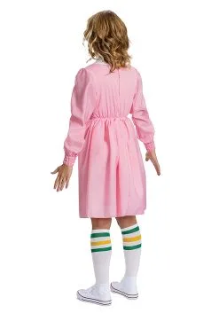 Disguise Stranger Things Deluxe Pink Dress Eleven Costume For Women -Cheap Anna Costumes Store stranger things adult deluxe pink dress eleven costume alt 2
