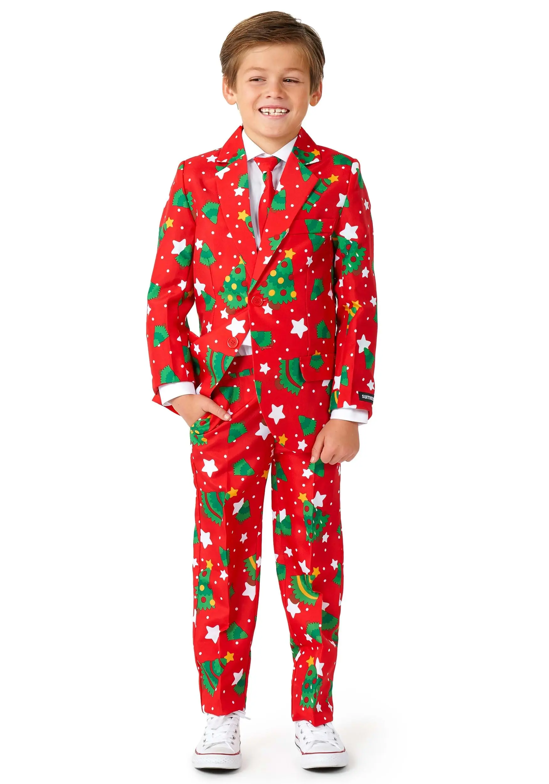 Opposuits Suitmeister Christmas Trees Stars Red For Boys 1 Opposuits Suitmeister Christmas Trees Stars Red For Boys