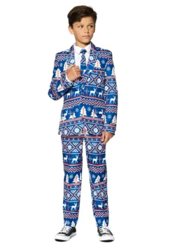 Opposuits Suitmeister Christmas Blue Nordic Boy's Suit