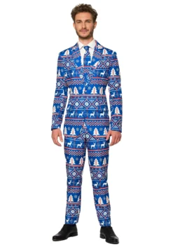 Opposuits Men's Blue Nordic Christmas Suitmeister Suit