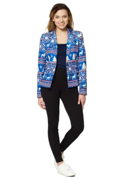 Opposuits Suitmeister Christmas Nordic Blue Women's Blazer