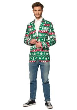 Opposuits Suitmeister Christmas Green Nordic Men's Blazer