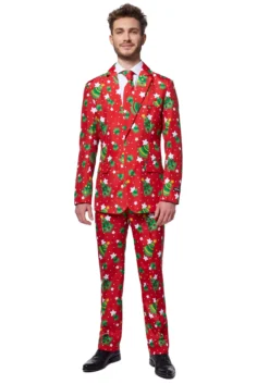 Opposuits Suitmeister Red Christmas Tree & Stars Suit