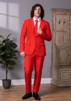 Opposuits Men's Suitmeister Solid Red Suit