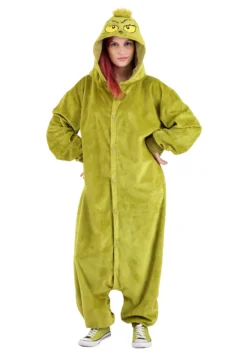 Elope The Grinch Adult Onesie Costume -Cheap Anna Costumes Store the grinch adult onesie alt 4