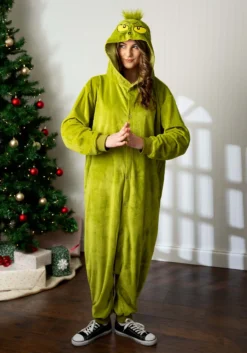 Elope The Grinch Adult Onesie Costume -Cheap Anna Costumes Store the grinch adult onesie alt 5