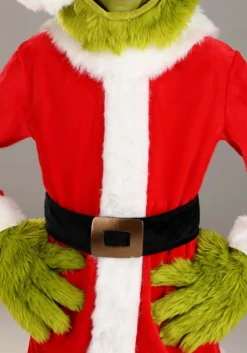 Elope The Grinch Santa Open Face Costume For Kids -Cheap Anna Costumes Store the grinch child santa open face costume alt 2