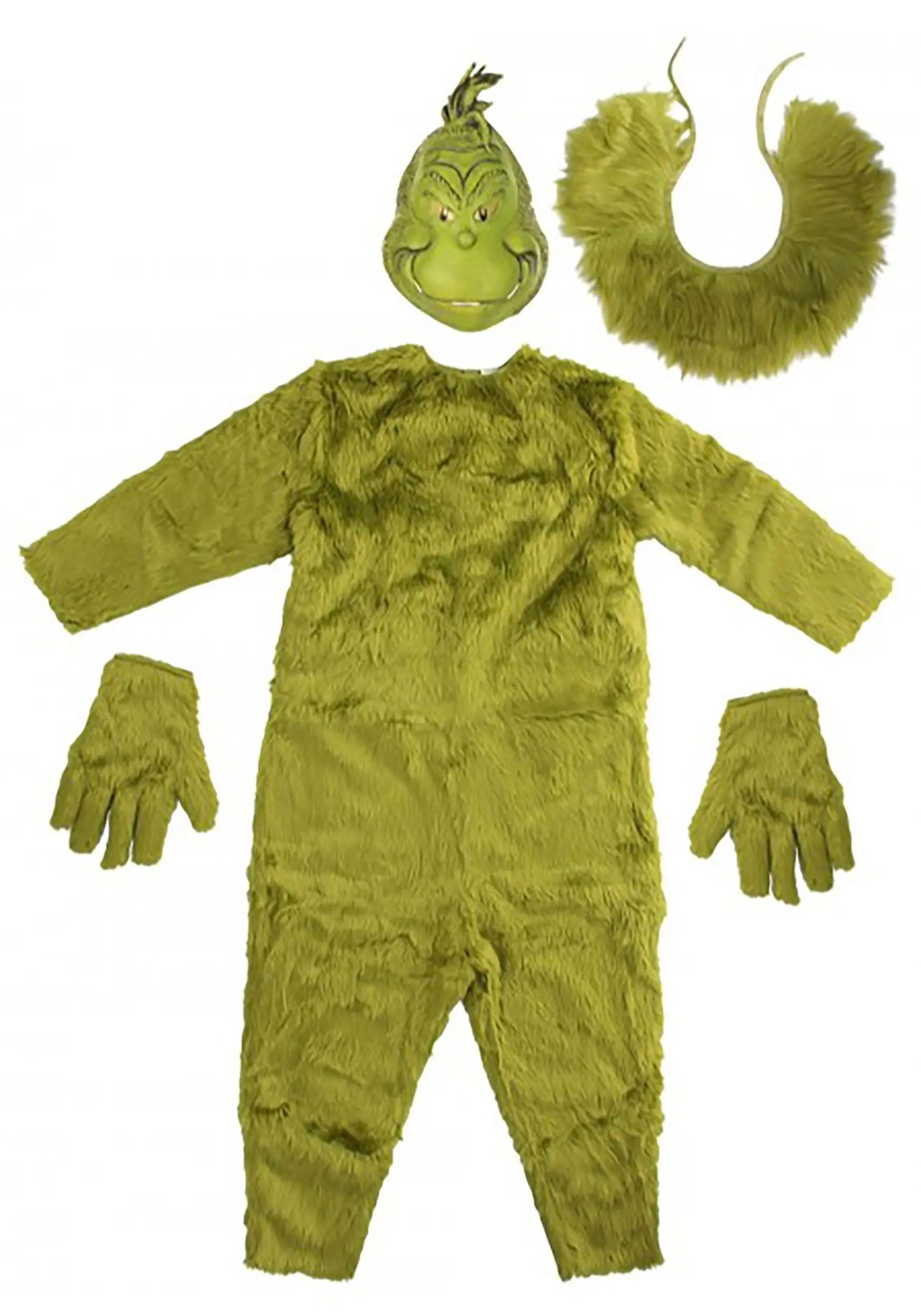 Elope Men's The Grinch Deluxe Jumpsuit W/ Latex Mask 2 Elope Men's The Grinch Deluxe Jumpsuit W/ Latex Mask - Image 2