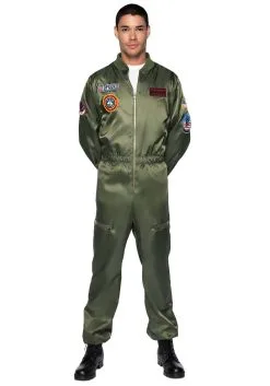 LEG AVENUE Top Gun Parachute Flight Suit Costume For Men