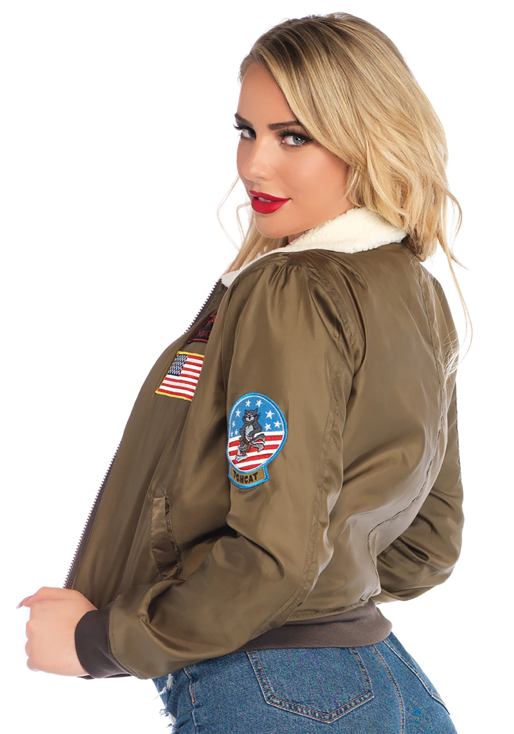 LEG AVENUE Top Gun Adult Bomber Costume Jacket 2 LEG AVENUE Top Gun Adult Bomber Costume Jacket - Image 2