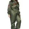 LEG AVENUE Top-Gun Women's Plus Size Flight Suit Costume