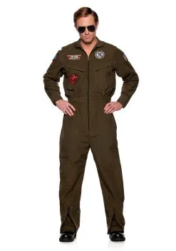 Underwraps Men's US Navy Top Gun Jumpsuit Costume