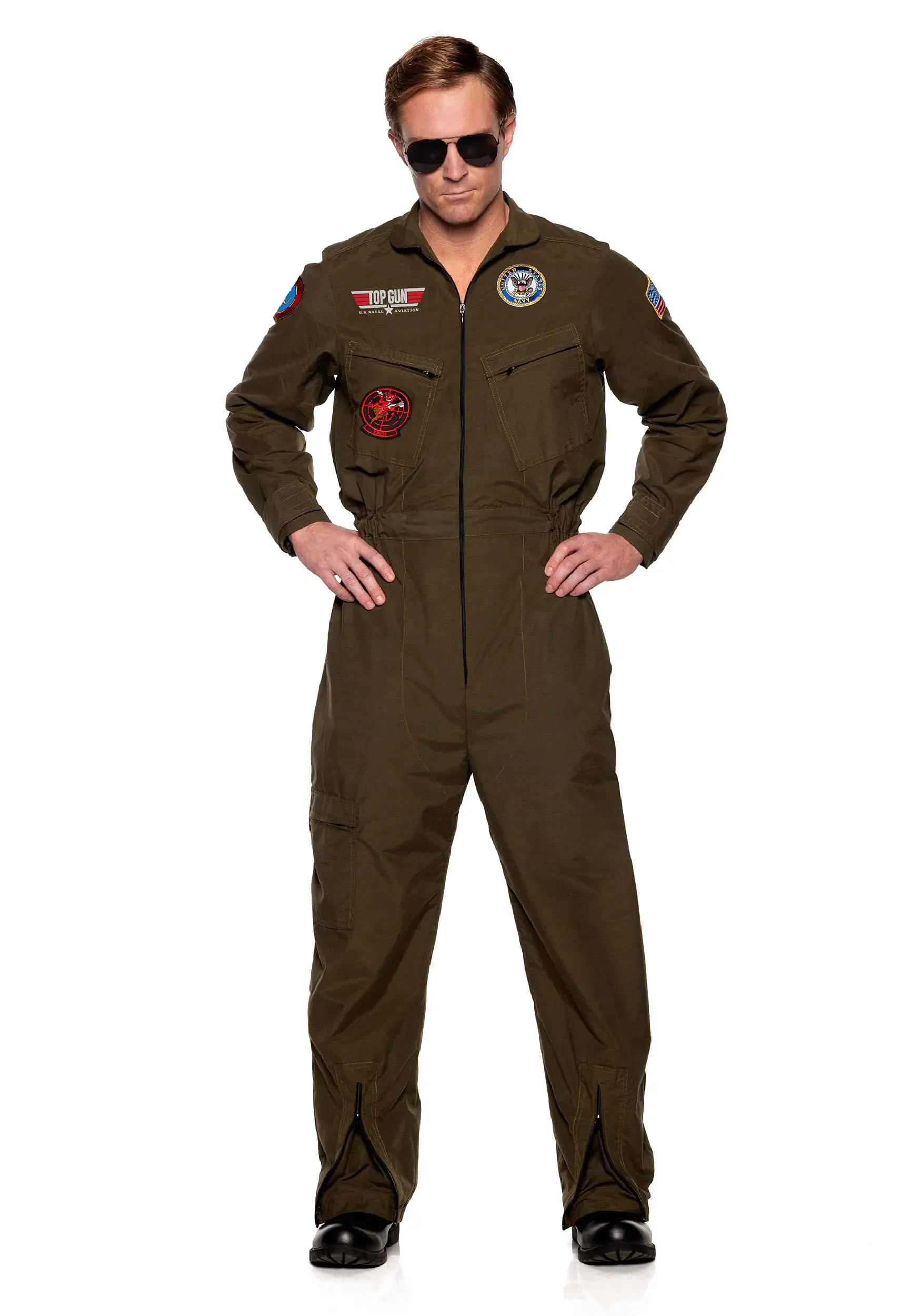 Underwraps Men's US Navy Top Gun Jumpsuit Costume 1 Underwraps Men's US Navy Top Gun Jumpsuit Costume