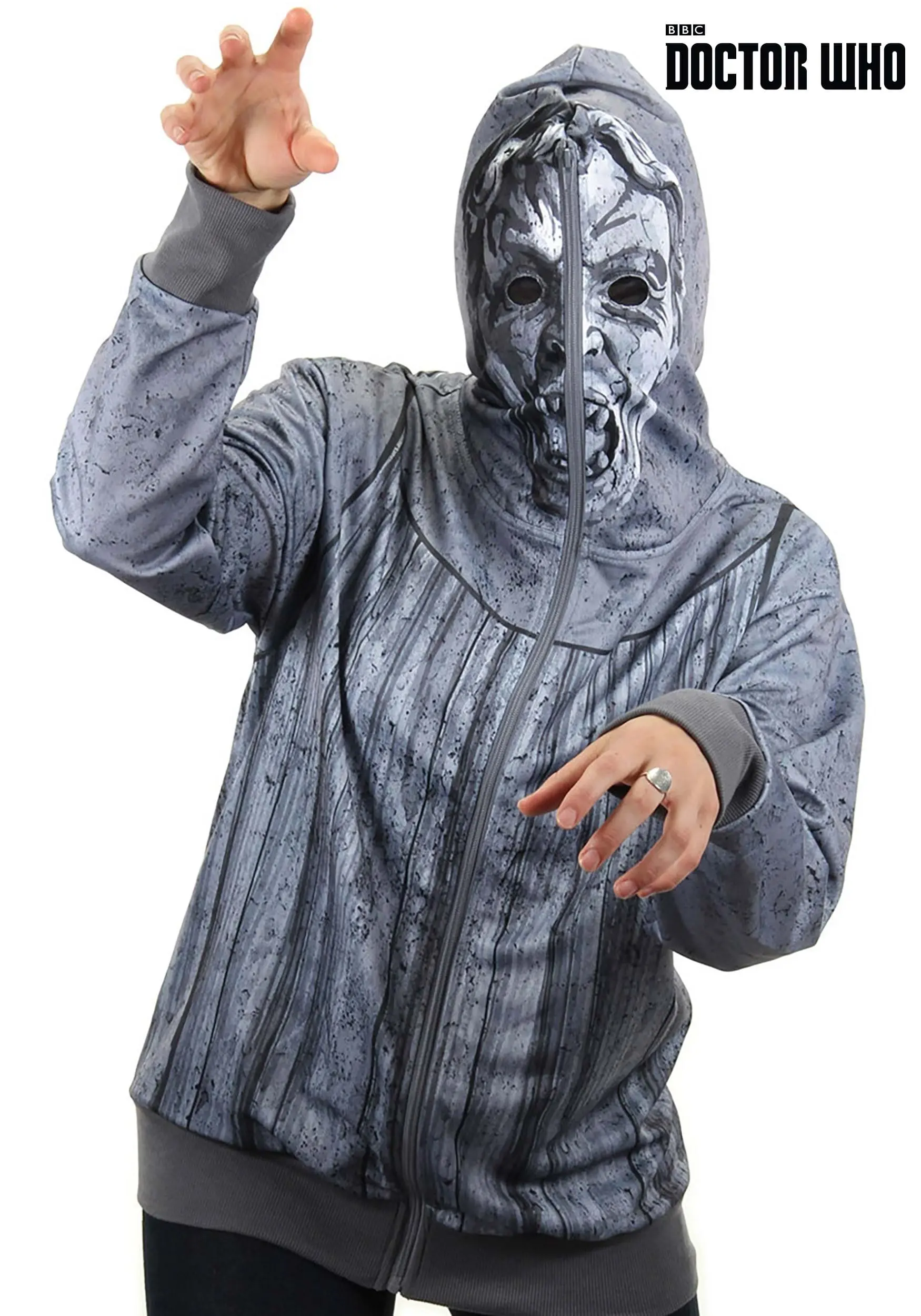 Elope Weeping Angel Men's Full Zip-Up Hoodie 1 Elope Weeping Angel Men's Full Zip-Up Hoodie