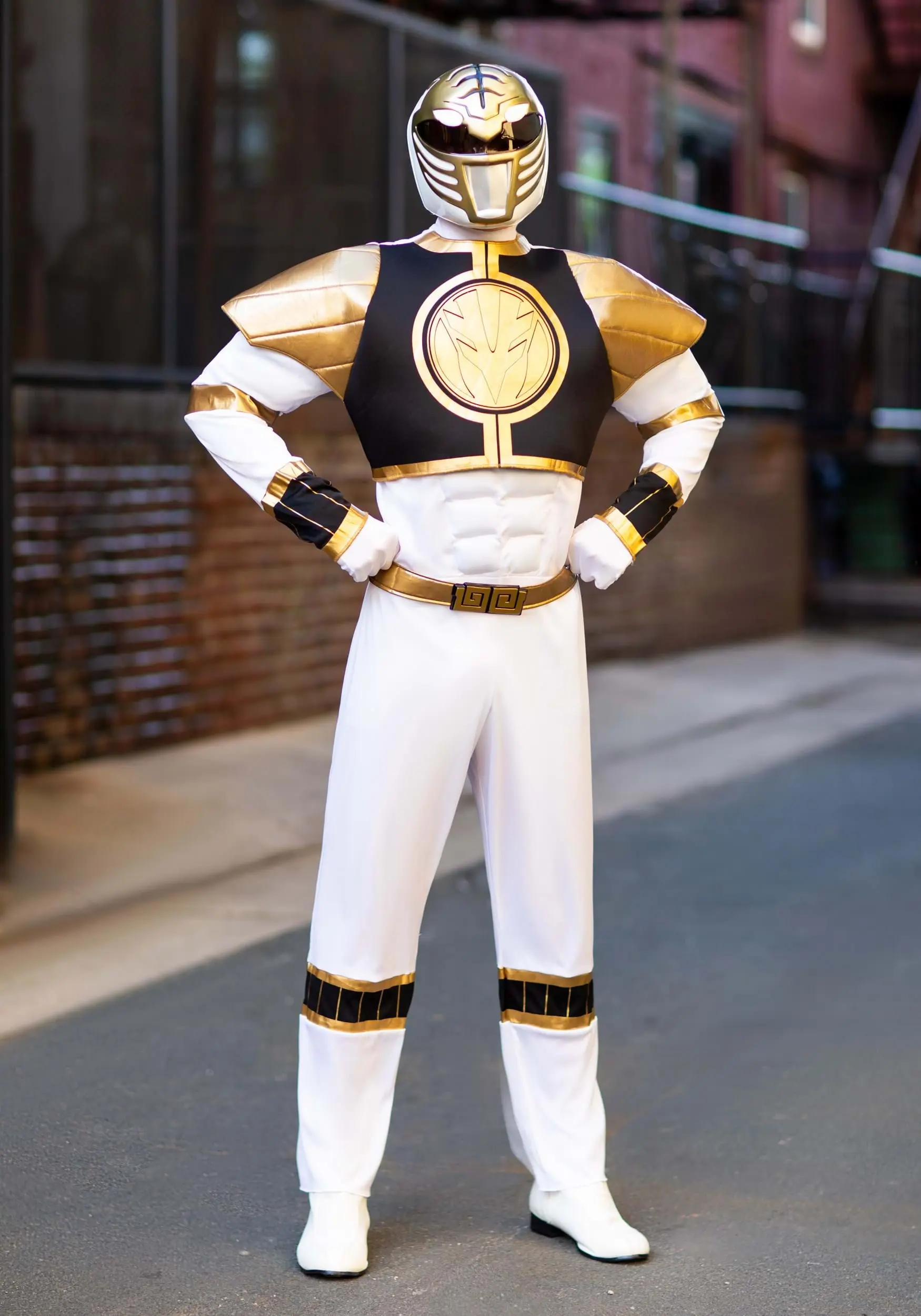 Disguise White Ranger Classic Muscle Adult Costume 1 Disguise White Ranger Classic Muscle Adult Costume